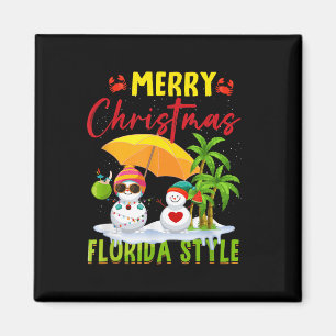 Frohe Weihnachten Florida Stil Snowman Sommer Vaca Magnet