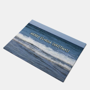 Frohe Weihnachten Florida Stil über tiefblaues Mee Fußmatte