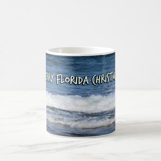 Frohe Weihnachten Florida Stil über tiefblaues Mee Kaffeetasse (Mittel)