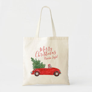 Frohe #Weihnachten #Florida Style Vintage-Rotes Au Tragetasche
