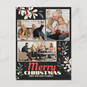 Frohe Weihnachten Foliage Familienfoto-Collage