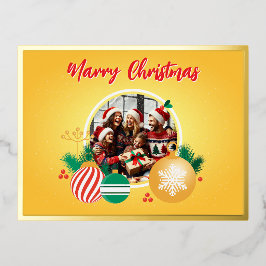 Frohe Weihnachten Folien Feiertagspostkarte