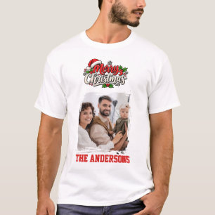 Frohe Weihnachten Foto Familie Freunde T-Shirt