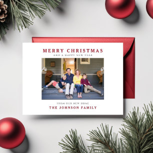 Frohe Weihnachten Foto Feiertagskarte für neues Zu