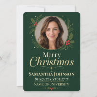 Frohe Weihnachten Foto Feiertagskarte für Studente