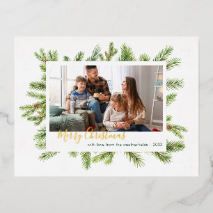 Frohe Weihnachten Foto Folien Feiertagspostkarte