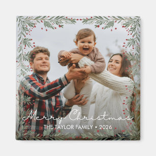Frohe Weihnachten Foto Magnet