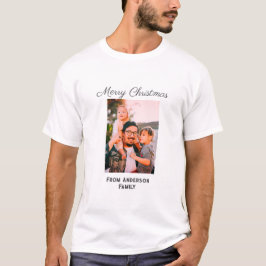 Frohe Weihnachten Foto moderne Liebe einfache Fami T-Shirt