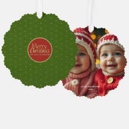 Frohe Weihnachten Foto Papier Ornament Card hinzuf Karte