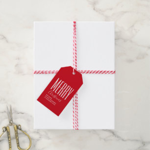 Frohe Weihnachten Foto Rot Geschenkanhänger
