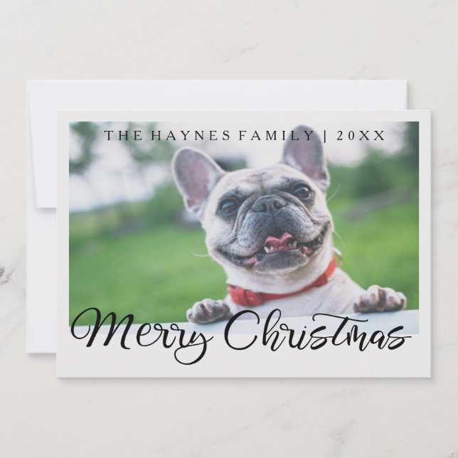 Frohe Weihnachten Foto Schwarz und Gold Look Dot h (Vorderseite)