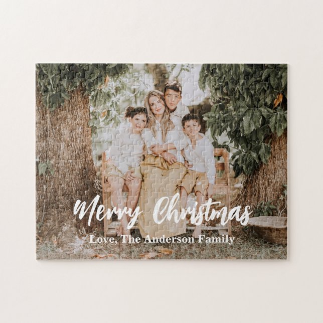 Frohe Weihnachten Foto Urlaub Puzzle (Horizontal)