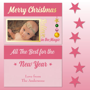 Frohe Weihnachten Fotoanhang Christbaumkugeln Ster Folien Feiertagskarte