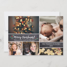 Frohe Weihnachten, FotoCollage, Moderne Schrift Feiertagskarte