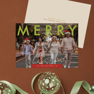 Frohe Weihnachten Fotokarte   Modern Maßgeschneide Karte