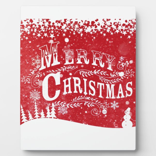 Frohe Weihnachten Fotoplatte (Vorderseite)