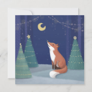 Frohe Weihnachten: Fox Illustration Art Einladung