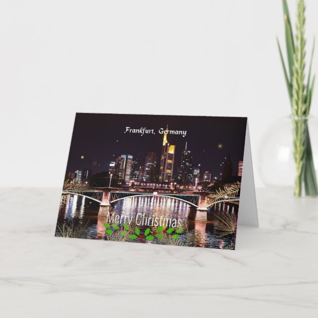 Frohe Weihnachten, Frankfurt, Deutschland Karte (Vorderseite)