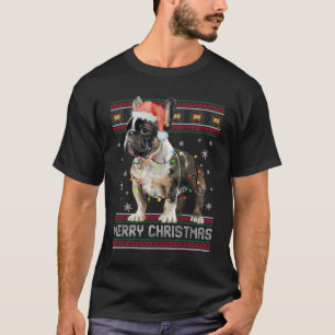 Frohe Weihnachten Französisch Bulldog Ugly Sweater T-Shirt