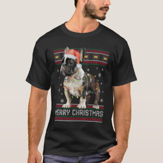 Frohe Weihnachten Französisch Bulldog Ugly Sweater T-Shirt