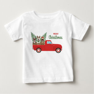 Frohe Weihnachten Französisch Bulldogs Red Lieferw Baby T-shirt