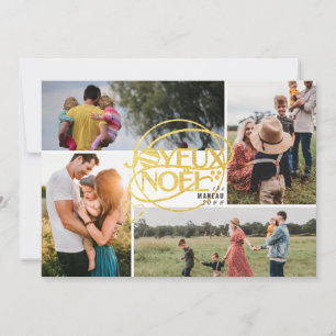 Frohe Weihnachten Französische Weihnachten Vier-Fo