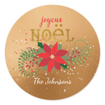 Frohe Weihnachten Französischer Golden Glass Glitz