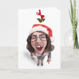Frohe Weihnachten Frau Fehlender Zahn Mistelzweig