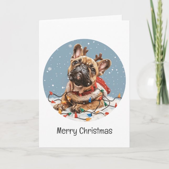 Frohe Weihnachten French Bulldog Rentier Dog (Vorderseite)