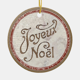 Frohe Weihnachten French Chic Merry Christmas Shab Keramik Ornament