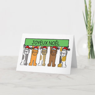 Frohe Weihnachten French Happy Christmas Cute Cats