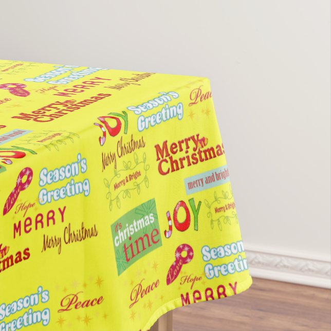 Frohe Weihnachten, Freude, Frohe Festtage, Gelb Tischdecke (Beispiel)