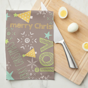 Frohe Weihnachten, Freude, Weihnachtsbaumen Küche Handtuch