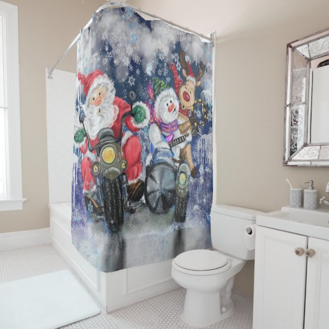 Frohe Weihnachten Freunde Funny Shower Vorhang (Beispiel)