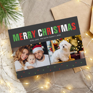 "Frohe Weihnachten" Frische und farbenfrohe Ferien Feiertagskarte