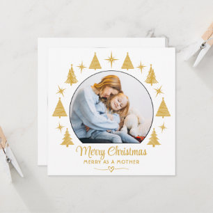 Frohe Weihnachten Froh wie eine Mutter Weißgold-Fo Einladung