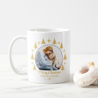 Frohe Weihnachten Froh wie eine Mutter Weißgold-Fo Kaffeetasse