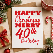 Frohe Weihnachten Frohe 40. Geburtstag Farbenkarte