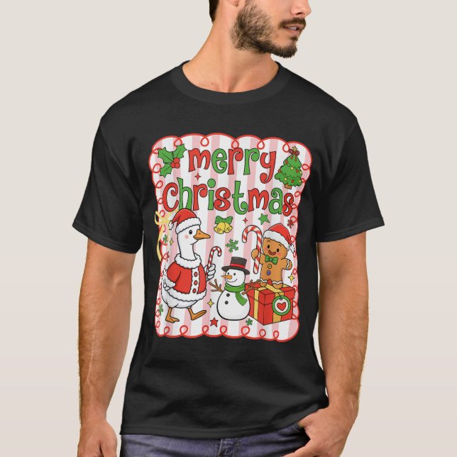 Frohe Weihnachten Frohe Goosemas Weihnachten Alber T-Shirt (Vorderseite)