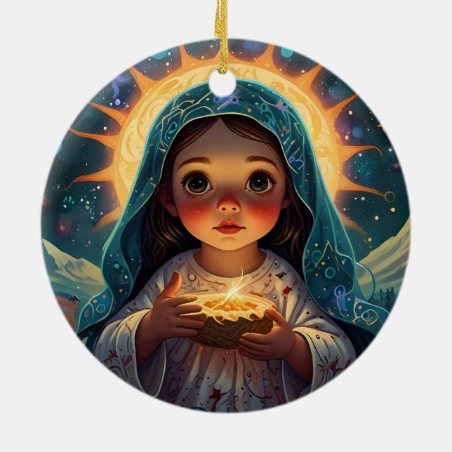 Frohe Weihnachten frohe Jahreszeit Keramik Ornament (Hinten)