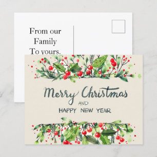 Frohe Weihnachten frohe neue Jahr Postkarten