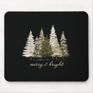Frohe Weihnachten frohe und helle Weihnachtsbaume Mousepad