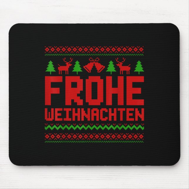 Frohe Weihnachten frohe Weihnachten auf Deutsch Fu Mousepad (Vorne)