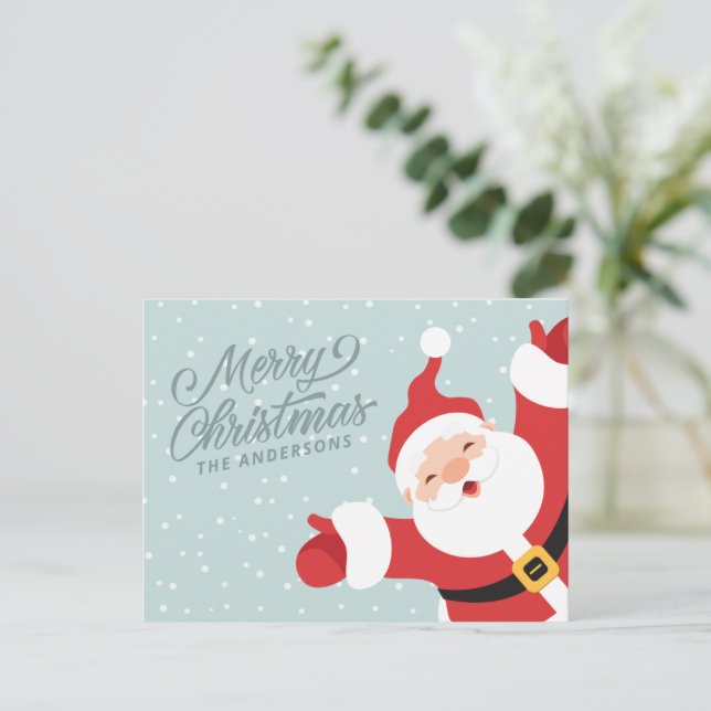 Frohe Weihnachten frohe Weihnachtsmann | Postkarte (Stehend Vorderseite)