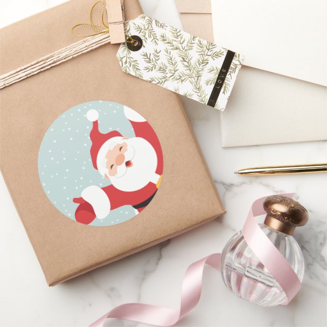Frohe Weihnachten frohe Weihnachtsmann | SIEGEL Runder Aufkleber (Schenken)