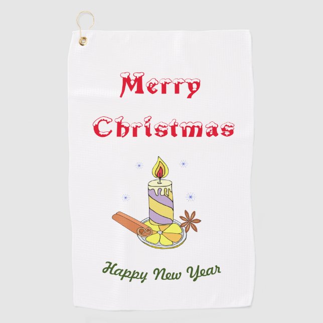 Frohe Weihnachten - Frohes Neues Jahr Golfhandtuch (Vorderseite)