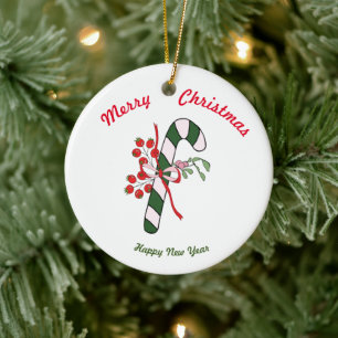 Frohe Weihnachten Frohes Neues Jahr Keramik Orname Ornament
