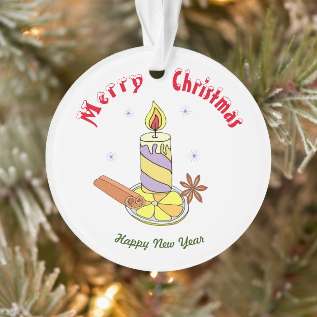 Frohe Weihnachten Frohes Neues Jahr Ornament (Baum)