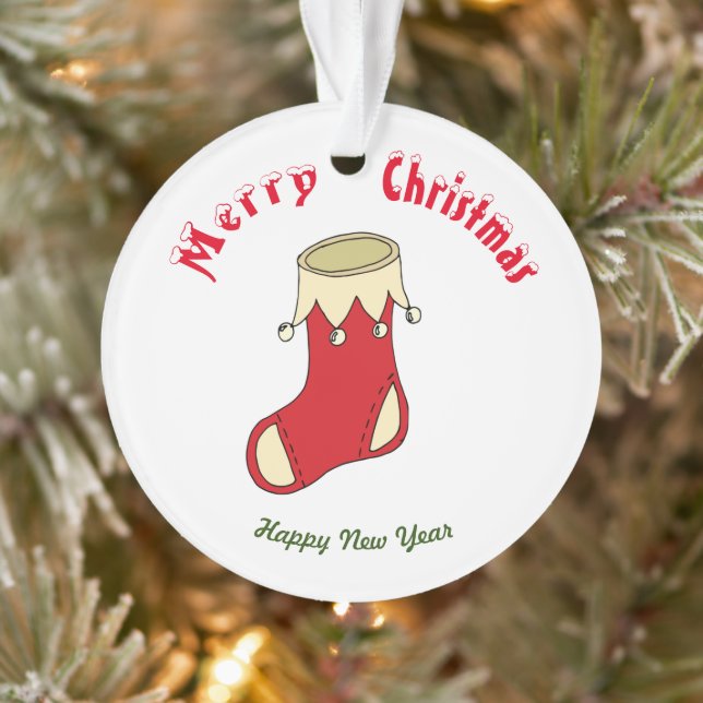 Frohe Weihnachten Frohes Neues Jahr Ornament (Baum)