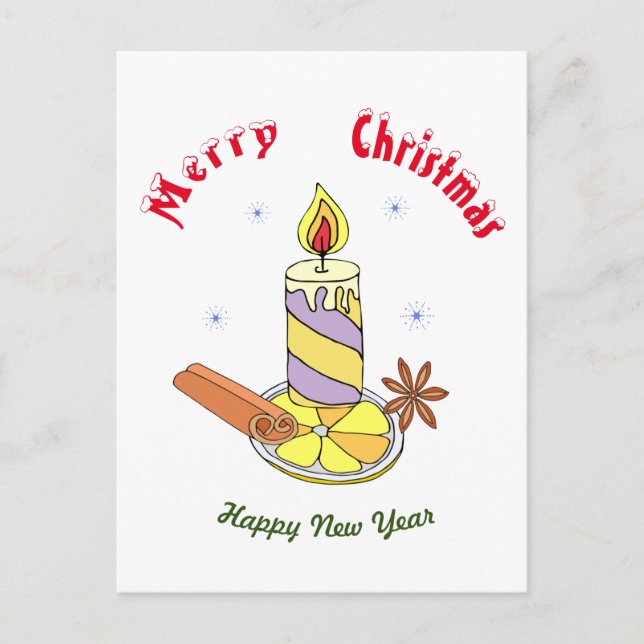 Frohe Weihnachten - Frohes Neues Jahr Postkarte (Vorderseite)